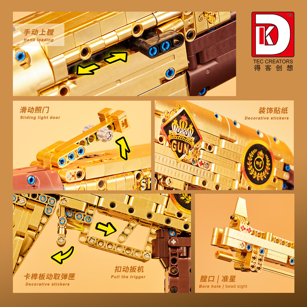 gold ak47 rifle - assault gun 1548 pcs | dk 2005 - 4