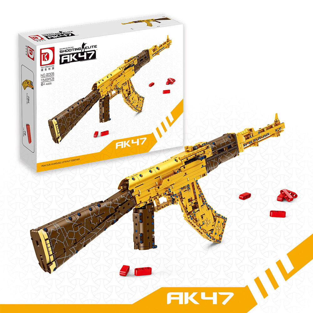 gold ak47 rifle - assault gun 1548 pcs | dk 2005 - 5