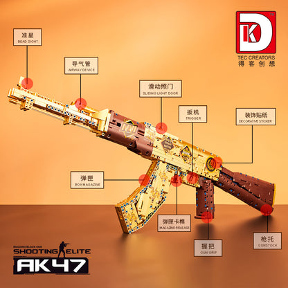 gold ak47 rifle - assault gun 1548 pcs | dk 2005 - 6