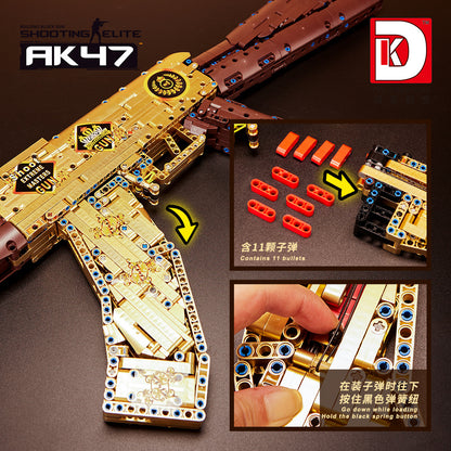 gold ak47 rifle - assault gun 1548 pcs | dk 2005 - 7