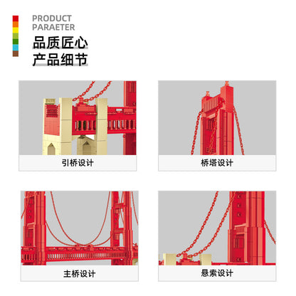 golden gate bridge in san francisco - building blocks set - wange 6210 - 2