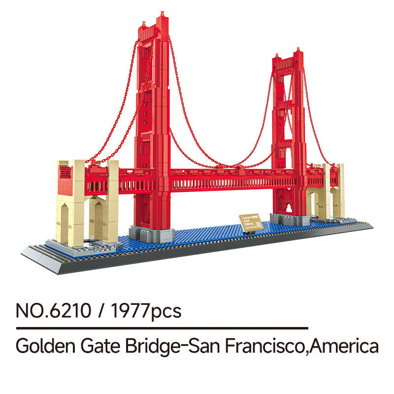 golden gate bridge in san francisco - building blocks set - wange 6210 - 4