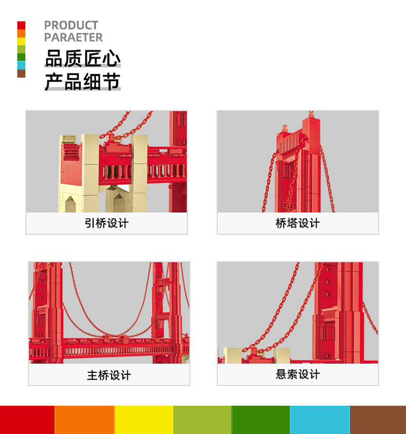 golden gate bridge in san francisco - building blocks set - wange 6210 - 5