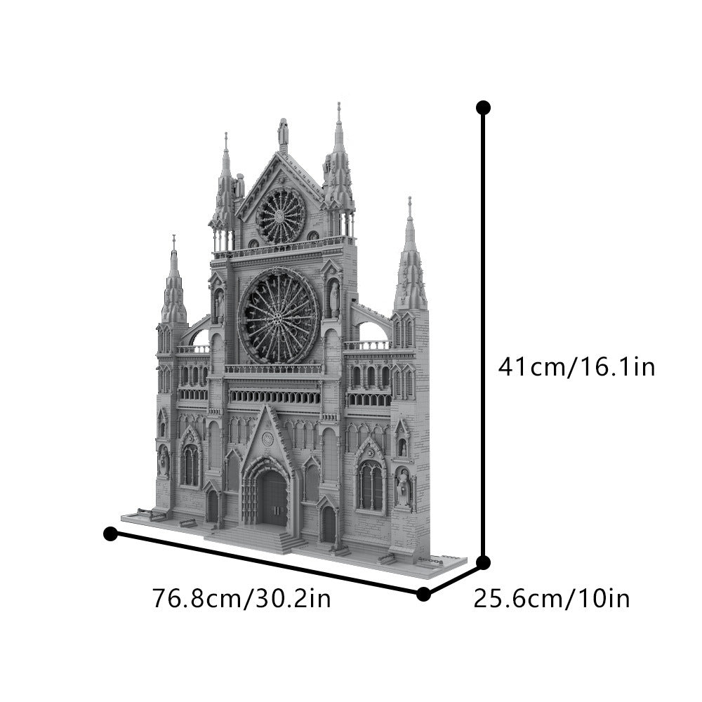 gothic cathedral facade building set | moc-199891 - 4