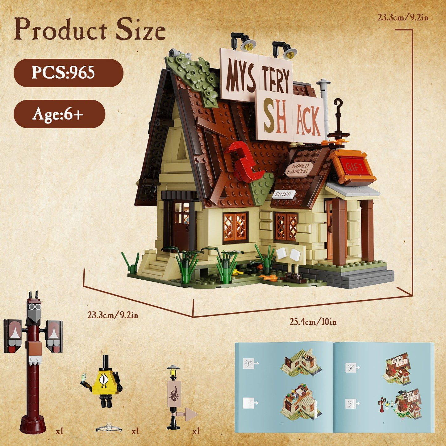 gravity falls house building set - 965 pieces mystery shack model - 5