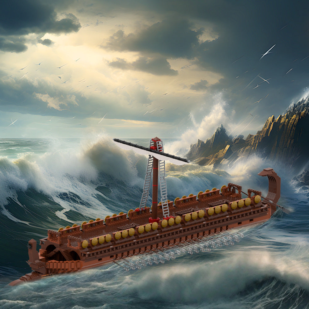 greek bireme merchant ship building set | moc-195879 - 2