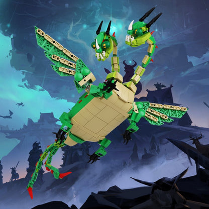 green double-headed dragon building set | how to train your dragon - 1