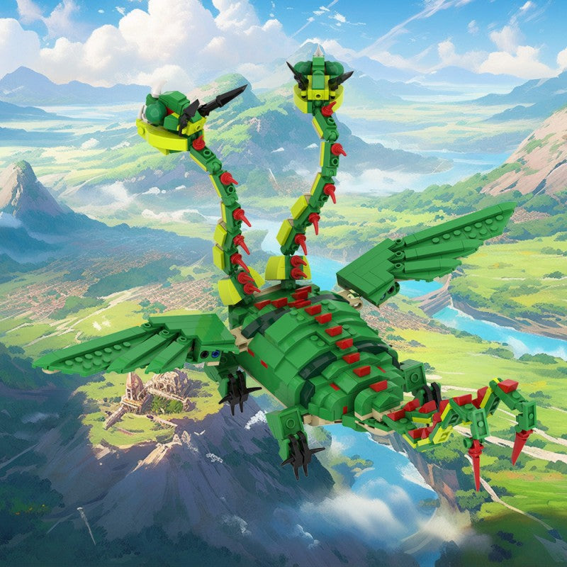 green double-headed dragon building set | how to train your dragon - 2