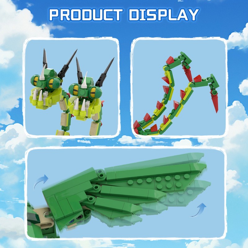 green double-headed dragon building set | how to train your dragon - 3