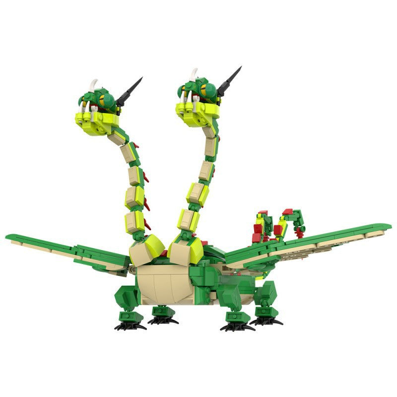 green double-headed dragon building set | how to train your dragon - 6