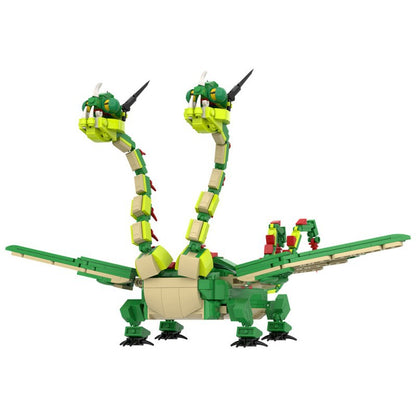 green double-headed dragon building set | how to train your dragon - 6