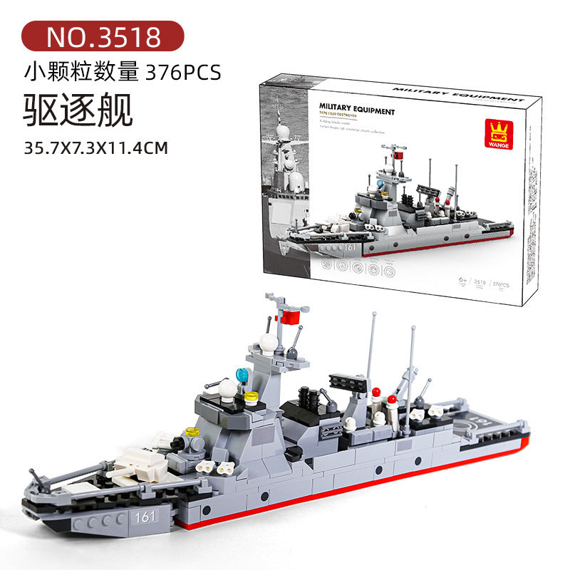 guided missile destroyer building blocks set - wange bricks - 4