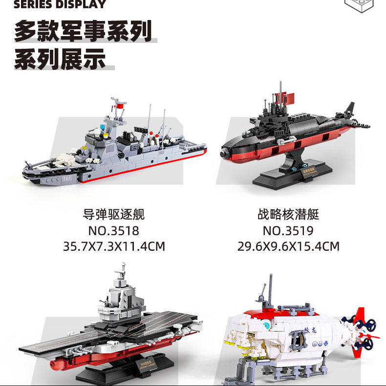 guided missile destroyer building blocks set - wange bricks - 5