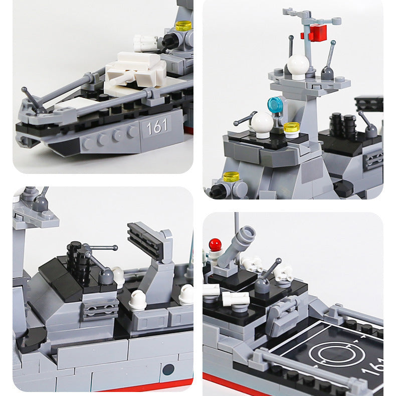 guided missile destroyer building blocks set - wange bricks - 9