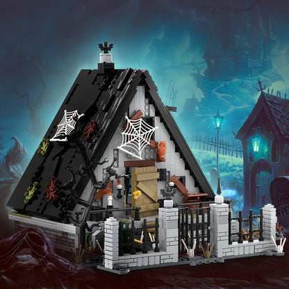 halloween a frame house building set | lego compatible - 1