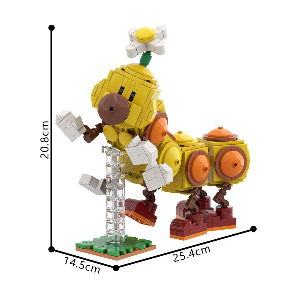 happy wiggler building set | super mario | moc-163071 - 4