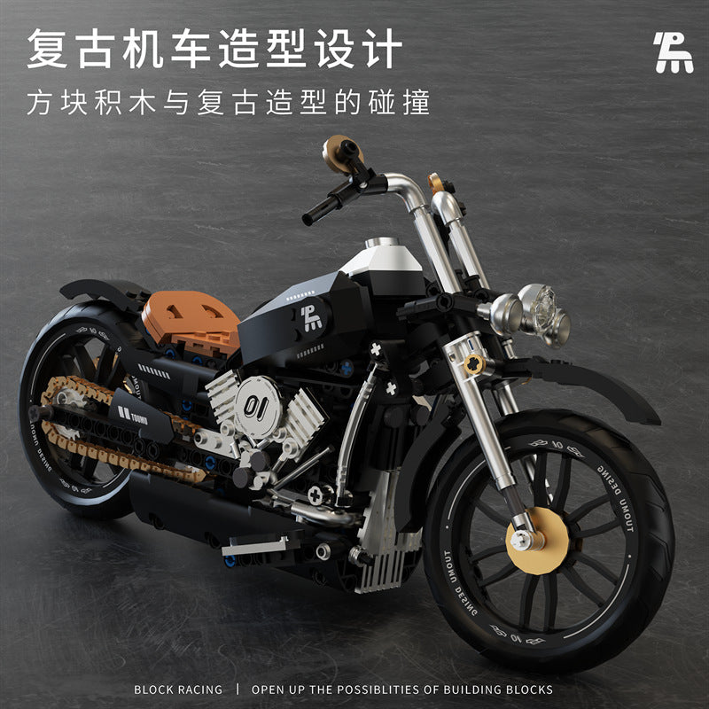 harley retro motorcycle - 3520 pcs | tuomu 3004 - 2