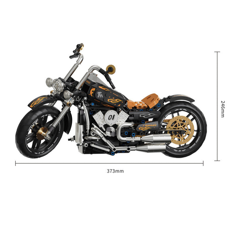 harley retro motorcycle - 3520 pcs | tuomu 3004 - 7