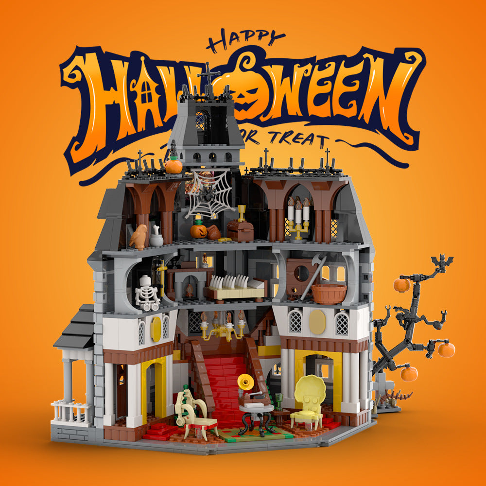 haunted house building set | the addams family | lego compatible - 1