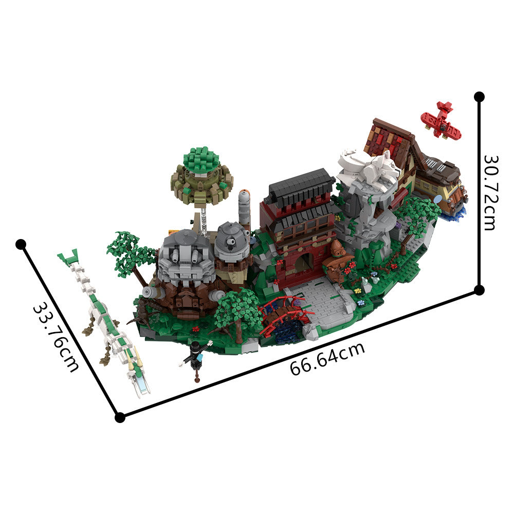 hayao miyazaki anime scene building set | lego compatible - 3