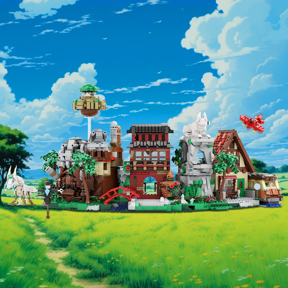 hayao miyazaki anime scene building set | lego compatible - 7