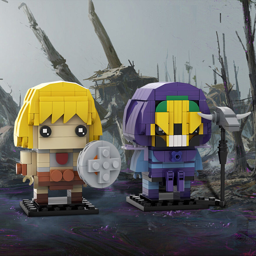 he-man & skeletor brickheadz | masters of the universe | moc-201373 - 1