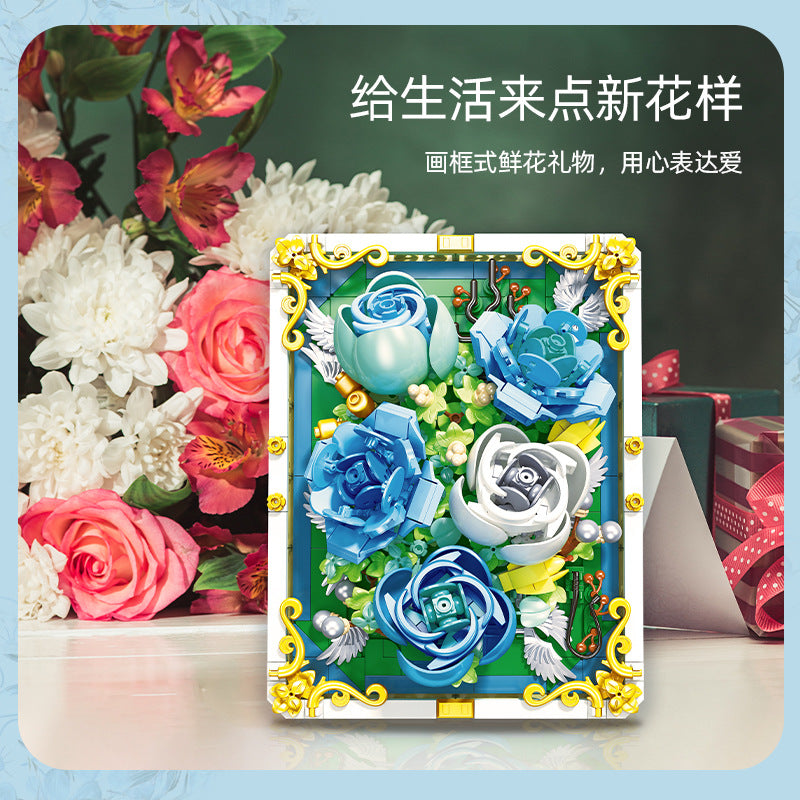 heart of the ocean rose flower building set - jiestar 9029 - 1