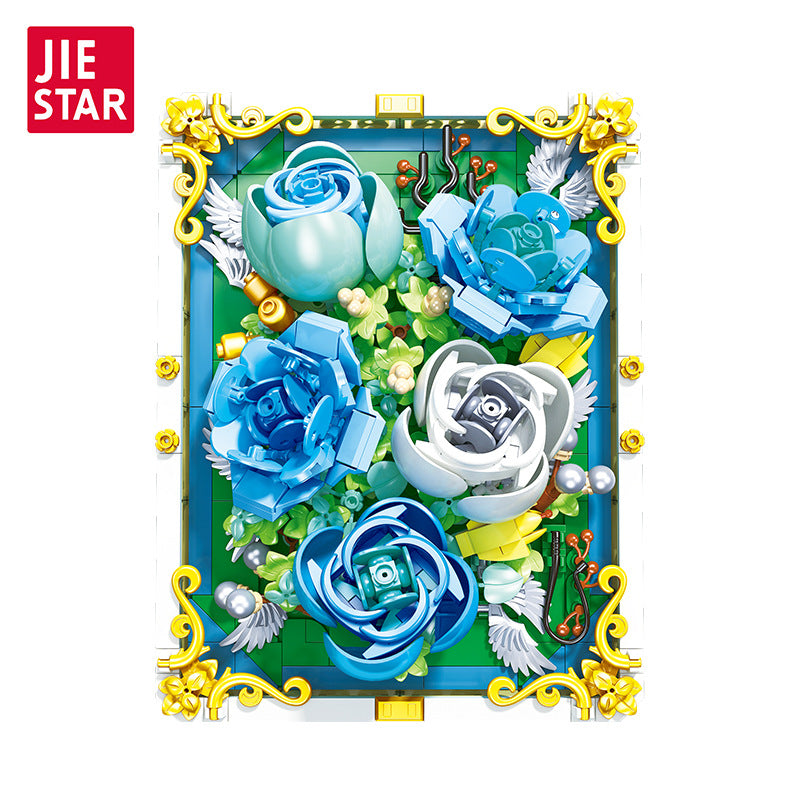 heart of the ocean rose flower building set - jiestar 9029 - 4