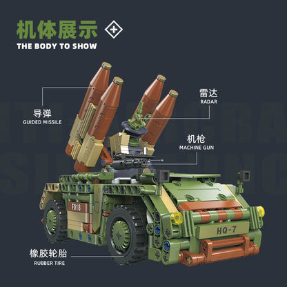 hq-7 anti-aircraft missile launcher - 609 pcs | jiestar 58139 - 2