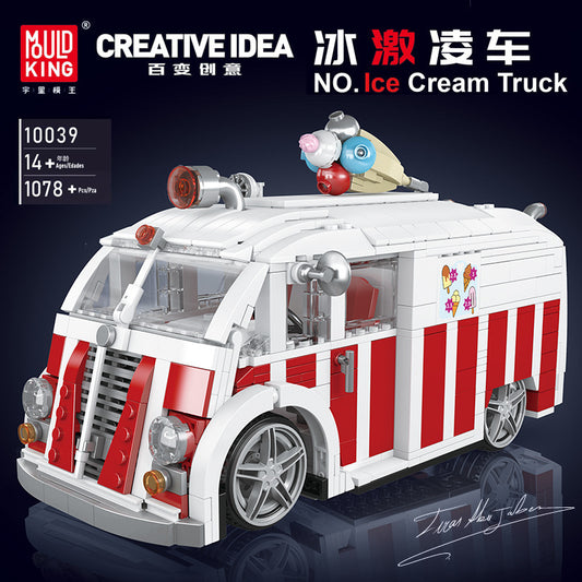 ice cream truck building set - 1078 pcs | mouldking 10039 - 1