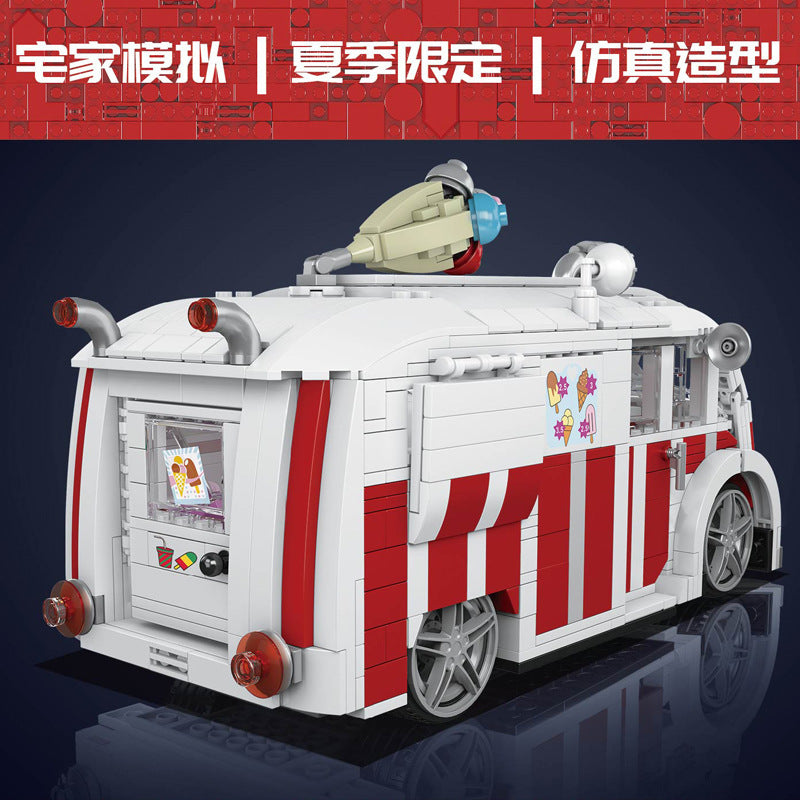 ice cream truck building set - 1078 pcs | mouldking 10039 - 2