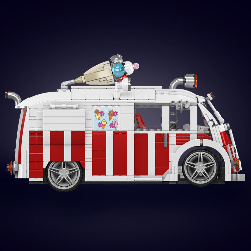 ice cream truck building set - 1078 pcs | mouldking 10039 - 4