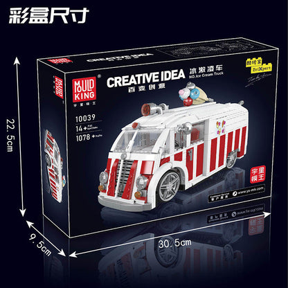 ice cream truck building set - 1078 pcs | mouldking 10039 - 8