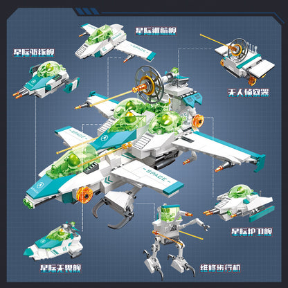 interstellar wanderer spaceship 6 in 1 - 653 pcs | jiestar 58011 - 2