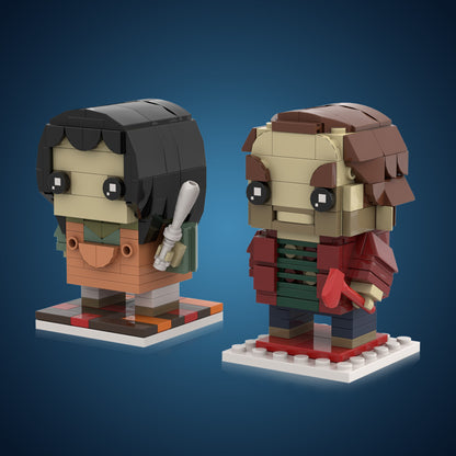 jack and wendy brickheadz building set | the shining | lego compatible - 1
