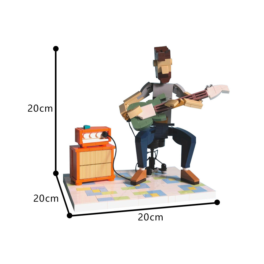 jam session guitarist building set | moc-150398 - 2