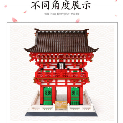 japan kyoto kiyomizu temple nioumon building blocks set - wange bricks - 5