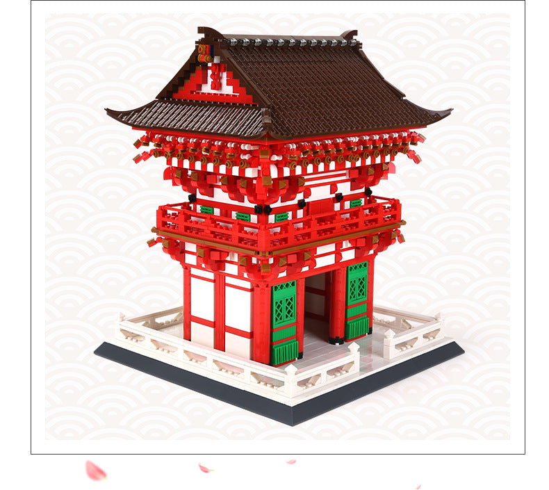 japan kyoto kiyomizu temple nioumon building blocks set - wange bricks - 7