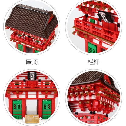 japan kyoto kiyomizu temple nioumon building blocks set - wange bricks - 8