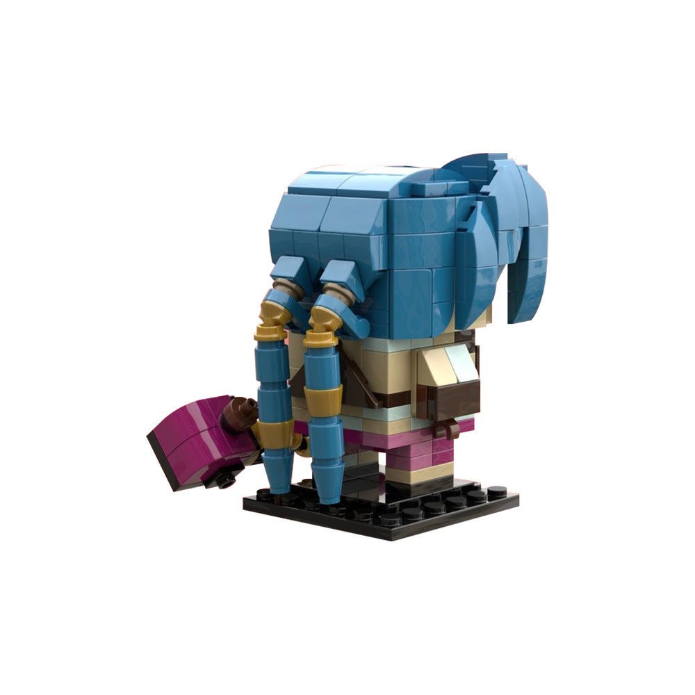 jinx and vi brickheadz building set - arcane / league of legends | lego compatible - 3