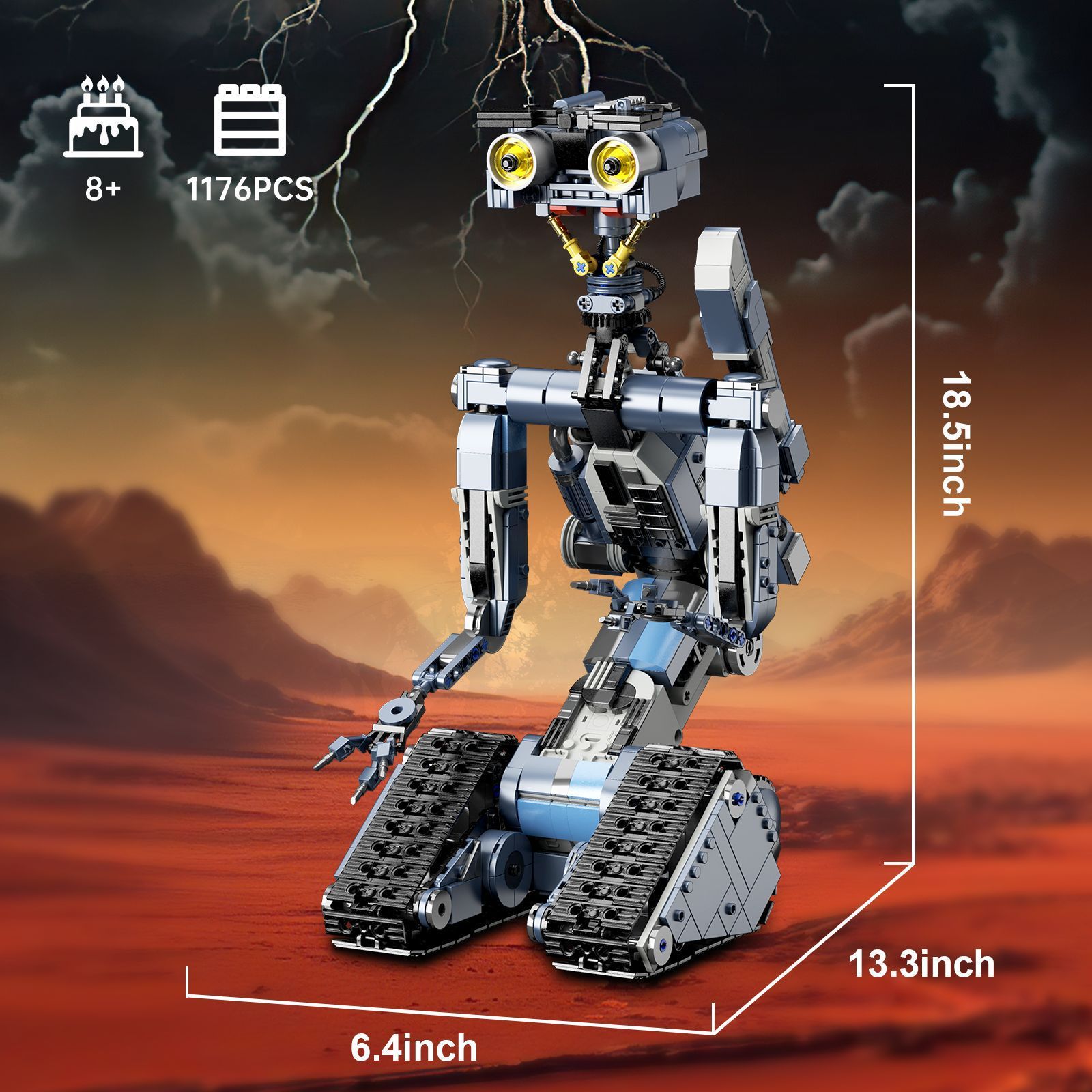 johnny 5 robot model building block set - movie short circuit - 4