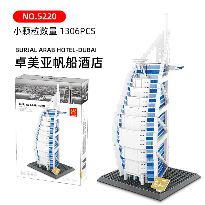 jumeirah burj al arab - building blocks set - wange bricks 5220 - 3