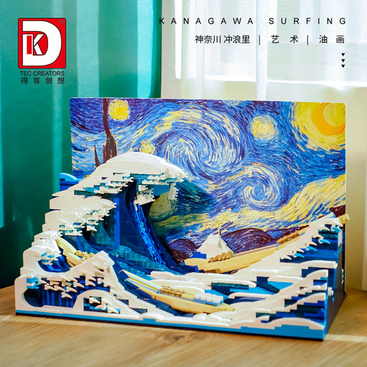 kanagawa surfing oil painting - 1830 pcs | dk 3003 - 2