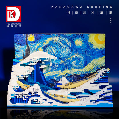 kanagawa surfing oil painting - 1830 pcs | dk 3003 - 3