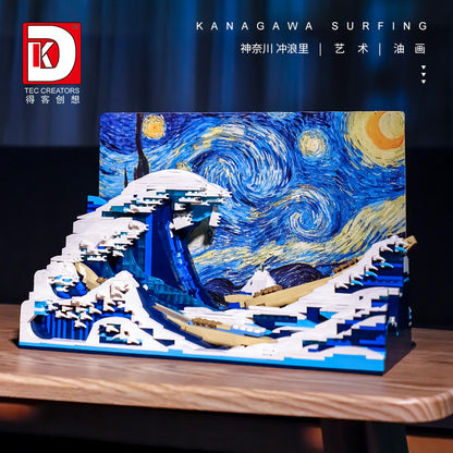 kanagawa surfing oil painting - 1830 pcs | dk 3003 - 5