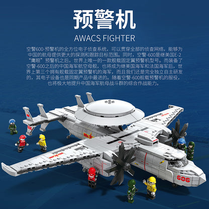 kj600 awacs fighter building block set - 1144 pcs juhang 88015 - 2