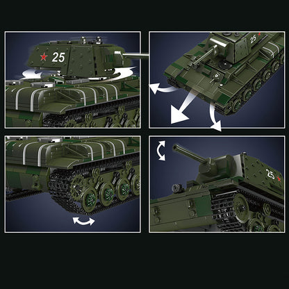 kv-1 military tank building set - mouldking 20025 - 4