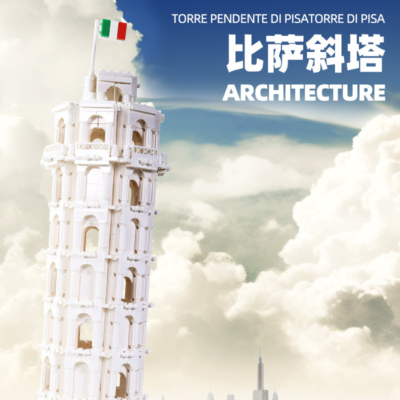 leaning tower of pisa, italy - building blocks set - wange bricks - 1