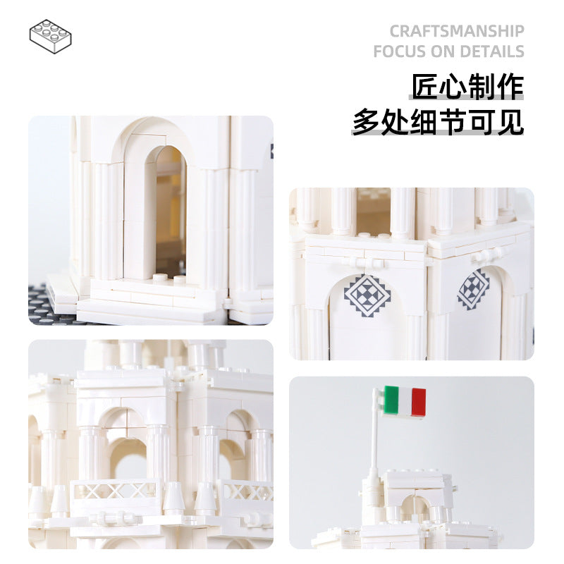 leaning tower of pisa, italy - building blocks set - wange bricks - 2