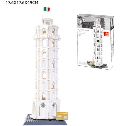 leaning tower of pisa, italy - building blocks set - wange bricks - 4